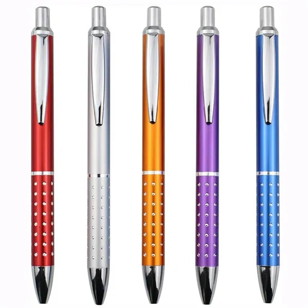 Bling ballpoint pen with aluminium grip