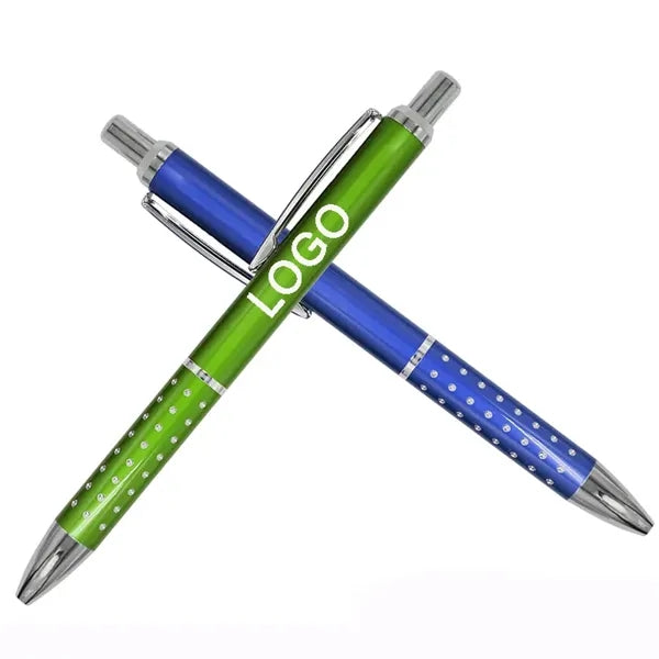 Bling ballpoint pen with aluminium grip