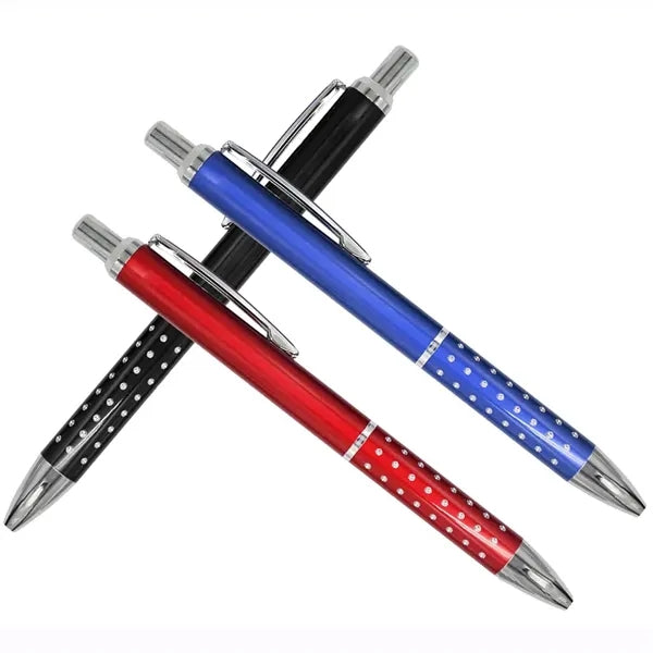 Bling ballpoint pen with aluminium grip