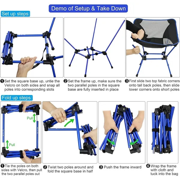 Outdoor ultra-light portable foldable leisure chair