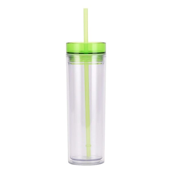 15 OZ Clear Insulated Plastic Straw Cup