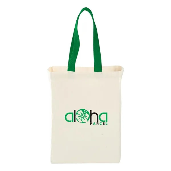 Cotton Canvas Grocery Bag with Colored Handles