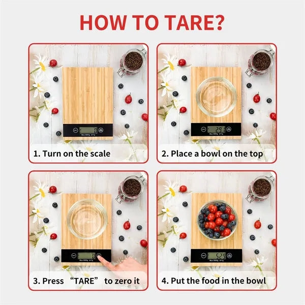 Lasered Eco-freindly Natural Bamboo Electronic Scale