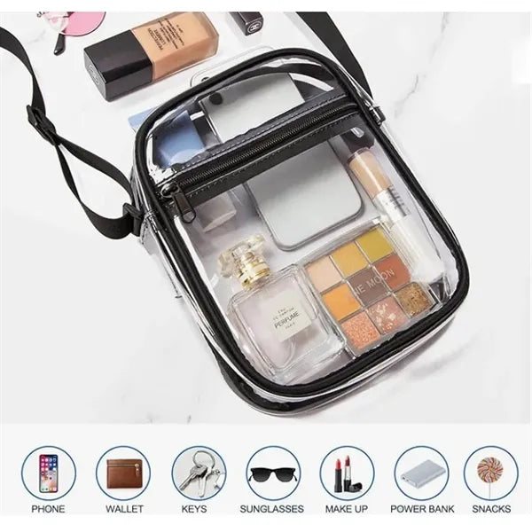 Clear Pvc Crossbody Bag Stadium Approved Messenger Purse