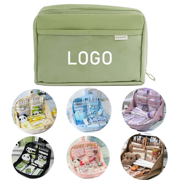Large Capacity Canvas Pen Pouch Bag