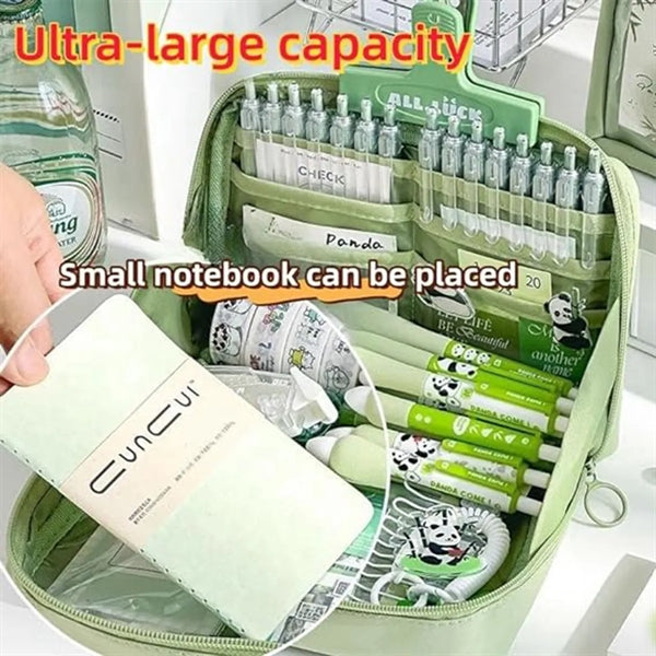 Large Capacity Canvas Pen Pouch Bag