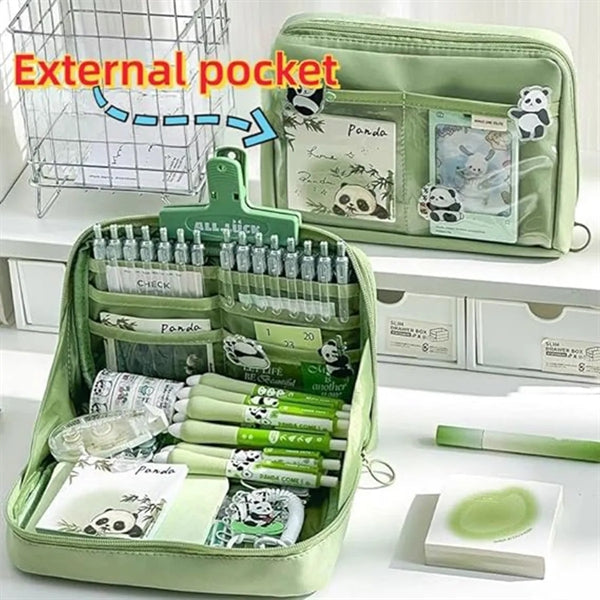 Large Capacity Canvas Pen Pouch Bag