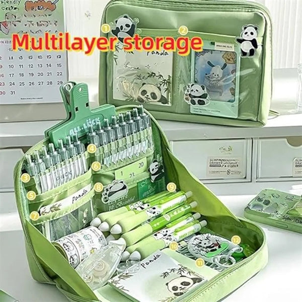Large Capacity Canvas Pen Pouch Bag