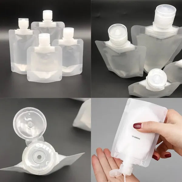 Travel Size Refillable Squeeze Toiletry Pouch Spout Bag