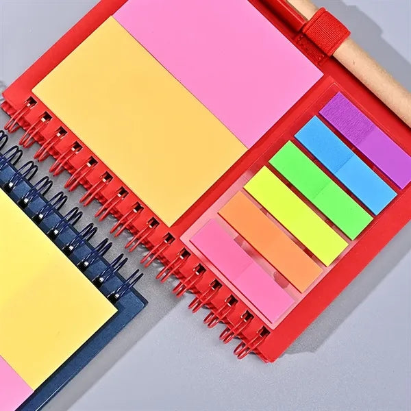 Spiral Journal w/Sticky Notes & pens in holder