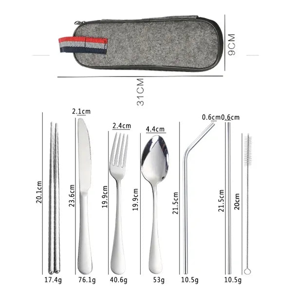 Portable Stainless Steel Camping Flatware Set