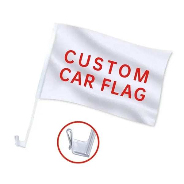 12"x18" Car Flag With Frame For Premium Window Vehicle