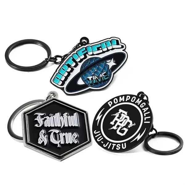 1 1/2" Single Sided Metal Keychain