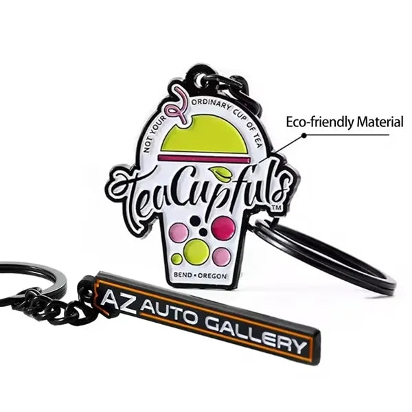 1 1/2" Single Sided Metal Keychain