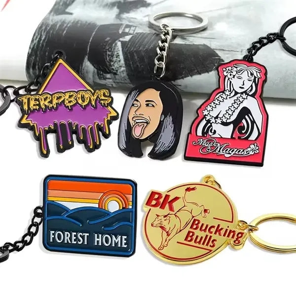 1 1/2" Single Sided Metal Keychain