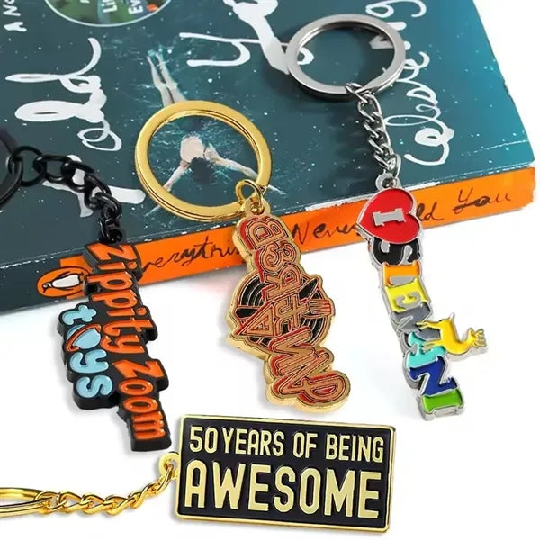 1 1/2" Single Sided Metal Keychain