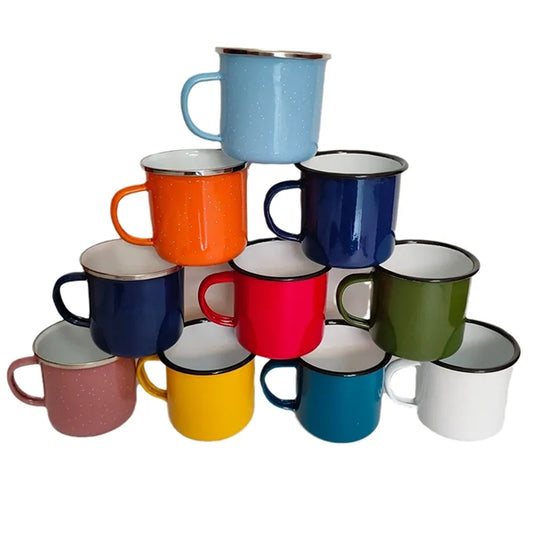 12oz Enamel Campfire Coffee Mug Vintage Drinking Tea Cup