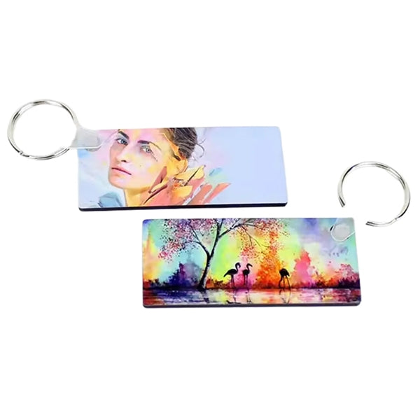 Rectangle Design MDF Keychain