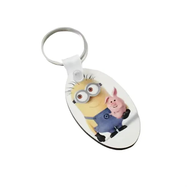 Oval Shape MDF Keychain