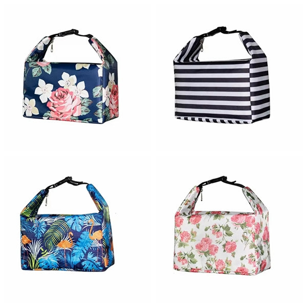 Waterproof Female Printed Portable Insulated Lunch Bag