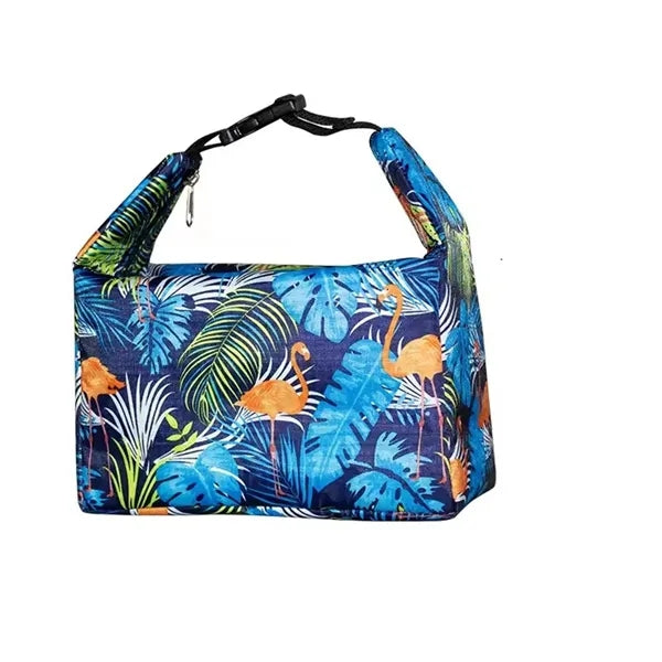 Waterproof Female Printed Portable Insulated Lunch Bag
