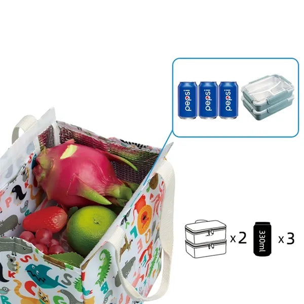 Digital Printing Portable Oxford Insulated Lunch Bag