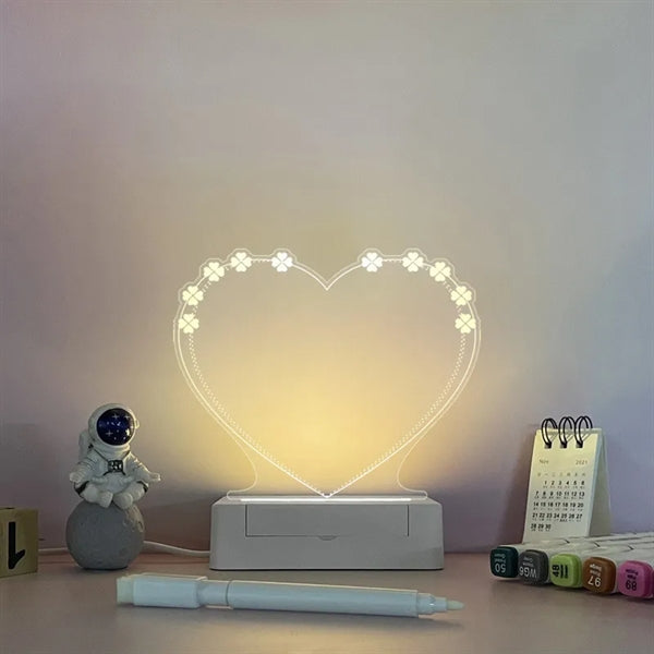 LED Glowing Table Light Acrylic White Child Letter