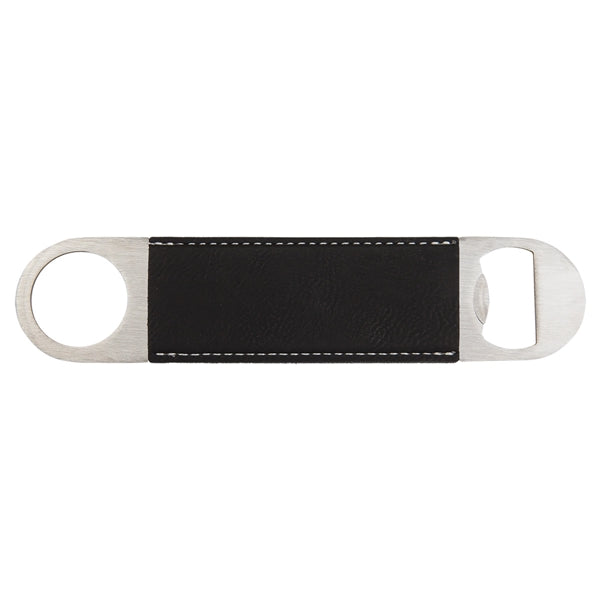 Black/Silver Leatherette Bottle Opener