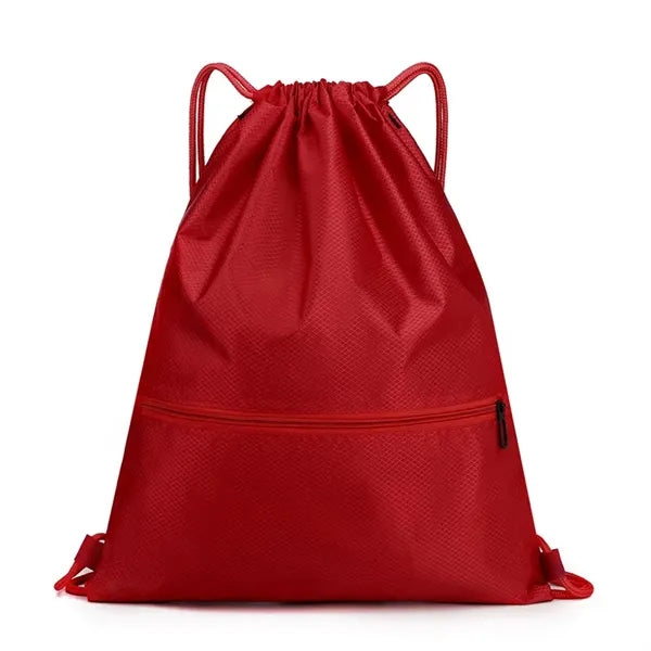 Drawstring Backpack with zip pocket