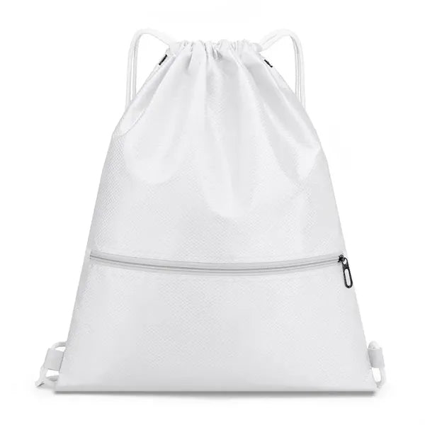 Drawstring Backpack with zip pocket