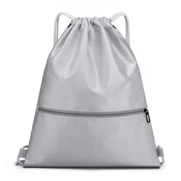 Drawstring Backpack with zip pocket