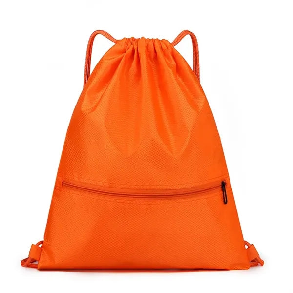 Drawstring Backpack with zip pocket