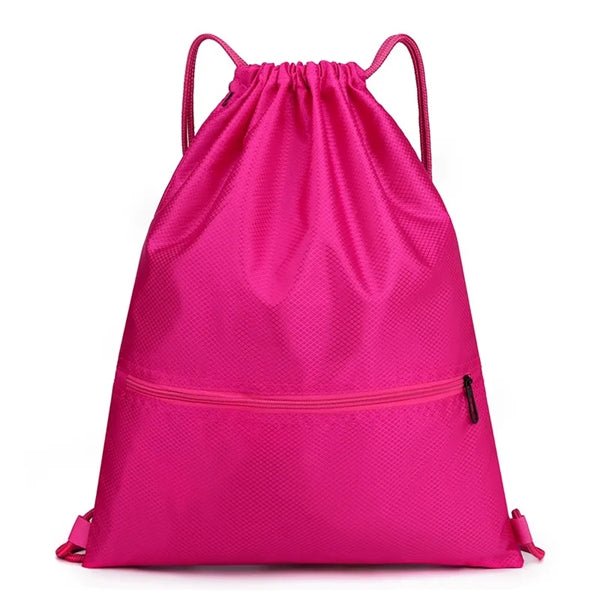 Drawstring Backpack with zip pocket