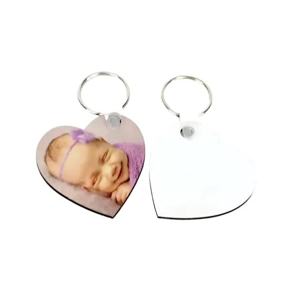 Heart Shape MDF Keychain