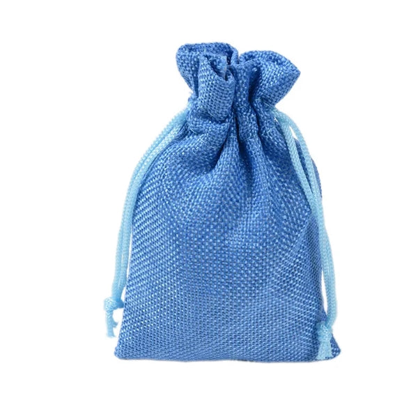 Colorful Burlap Drawstring Pouches