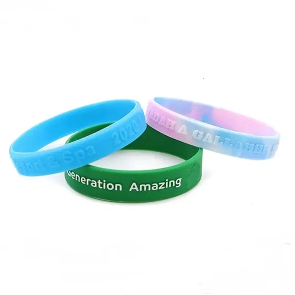 Embossed Printed Silicone Wristbands Bracelets