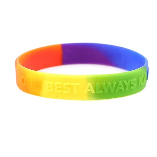 Embossed Printed Silicone Wristbands Bracelets