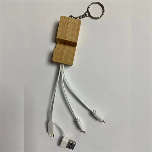 Bamboo Material 3 in 1 USB Charging Cables