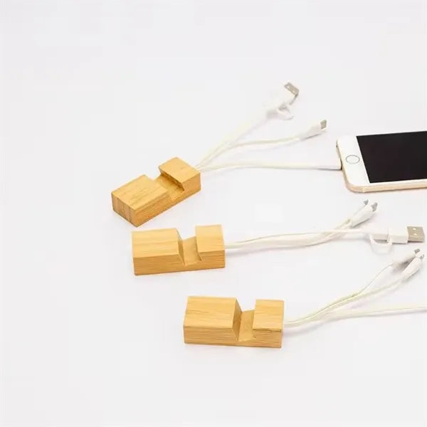 Bamboo Material 3 in 1 USB Charging Cables