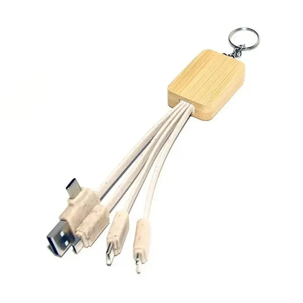 Bamboo Material 3 in 1 USB Charging Cables