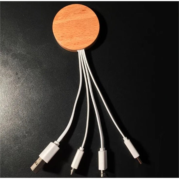 Bamboo Material 3 in 1 USB Charging Cables