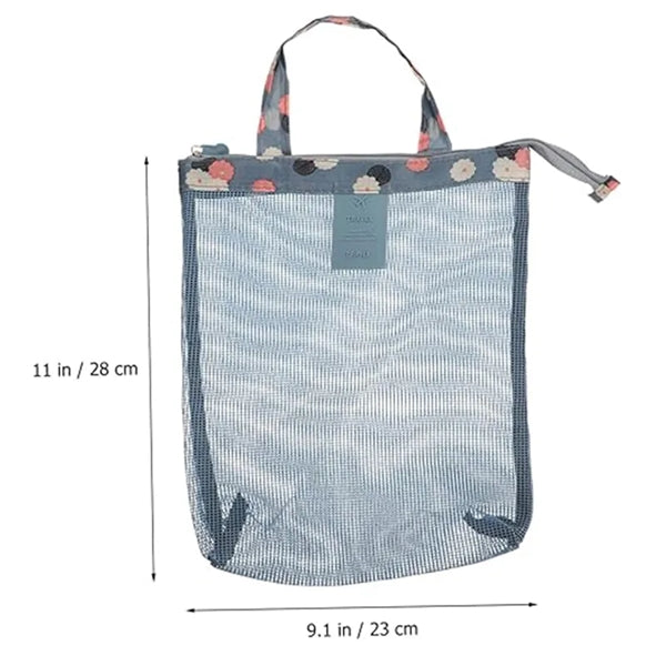Small Mesh Beach Tote with zipper