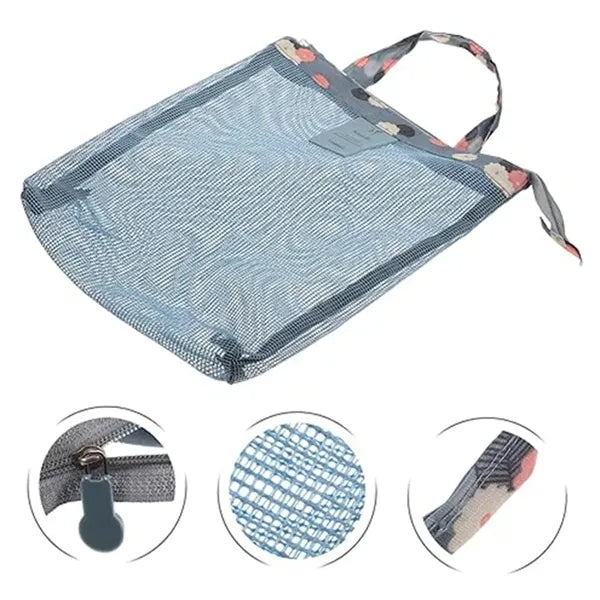 Small Mesh Beach Tote with zipper
