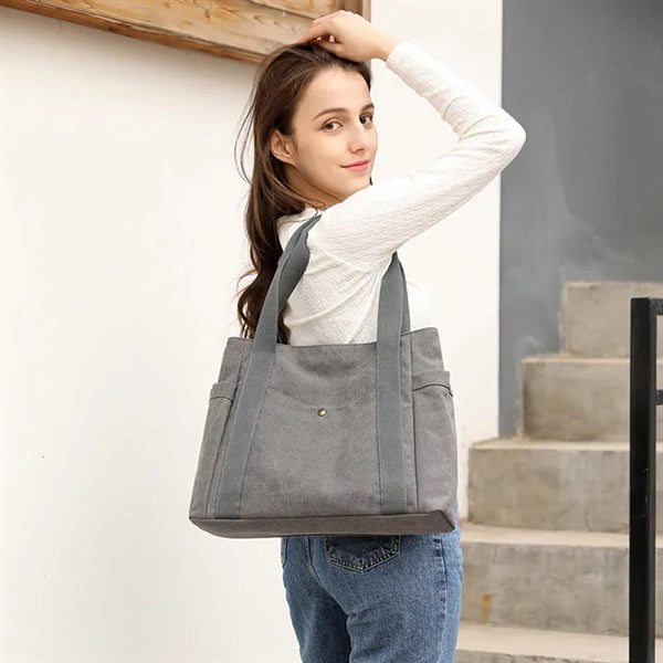 Casual Canvas Purse Shoulder Handbag Duffel Gym Tote Bag