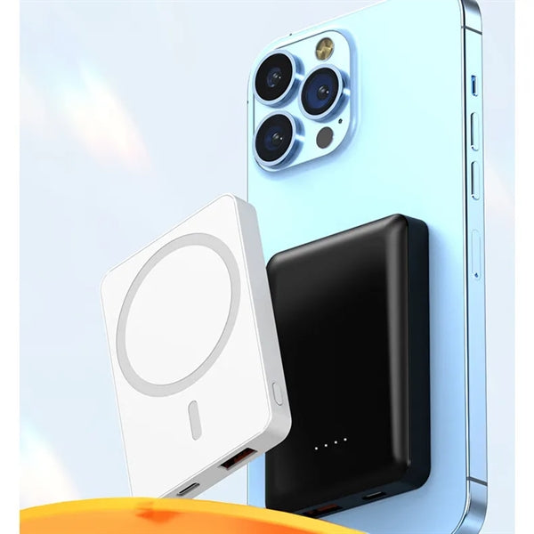 5000mAh Wireless Magnetic Power Bank with USB-C and USB-A