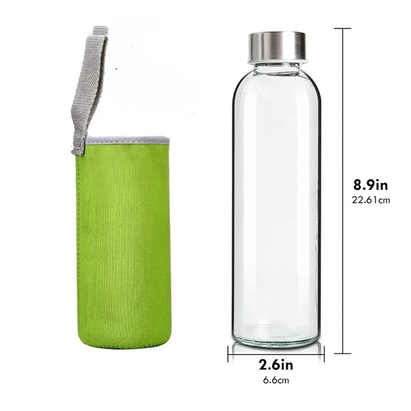 18oz Glass Water Bottle with Sleeve