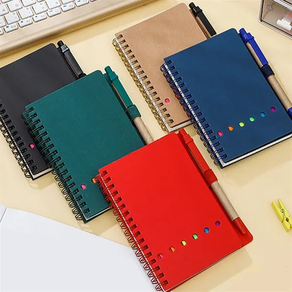 Spiral Kraft Paper Sticky Notes Notebook