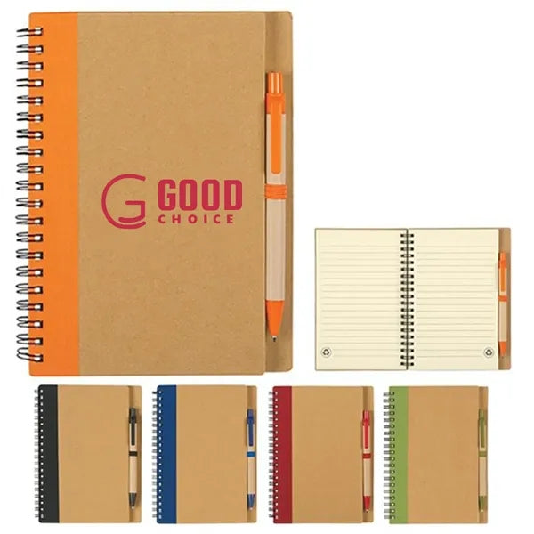 Kraft Paper Cover Notebook Notepad With Pen