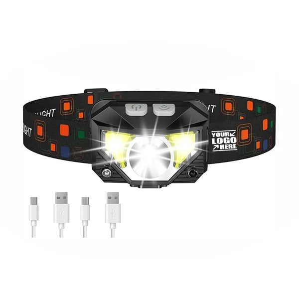 LED Rechargeable Headlight with White Red Light