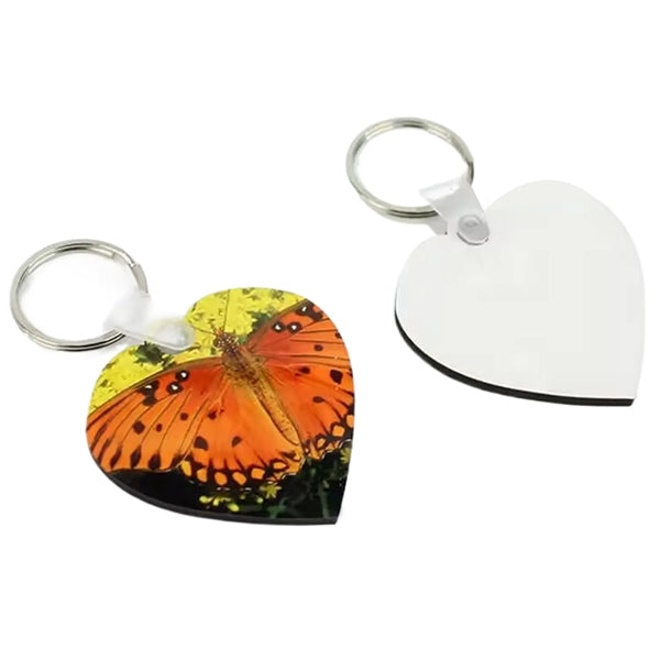Heart Design MDF Keychain